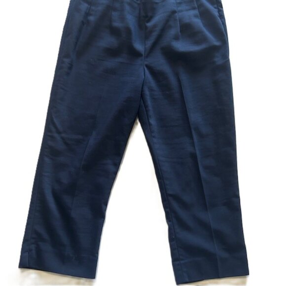 Chaps Ladies Pants sz 14 Navy Blue Stretch Waist Band Side Zip Closure - Picture 1 of 11